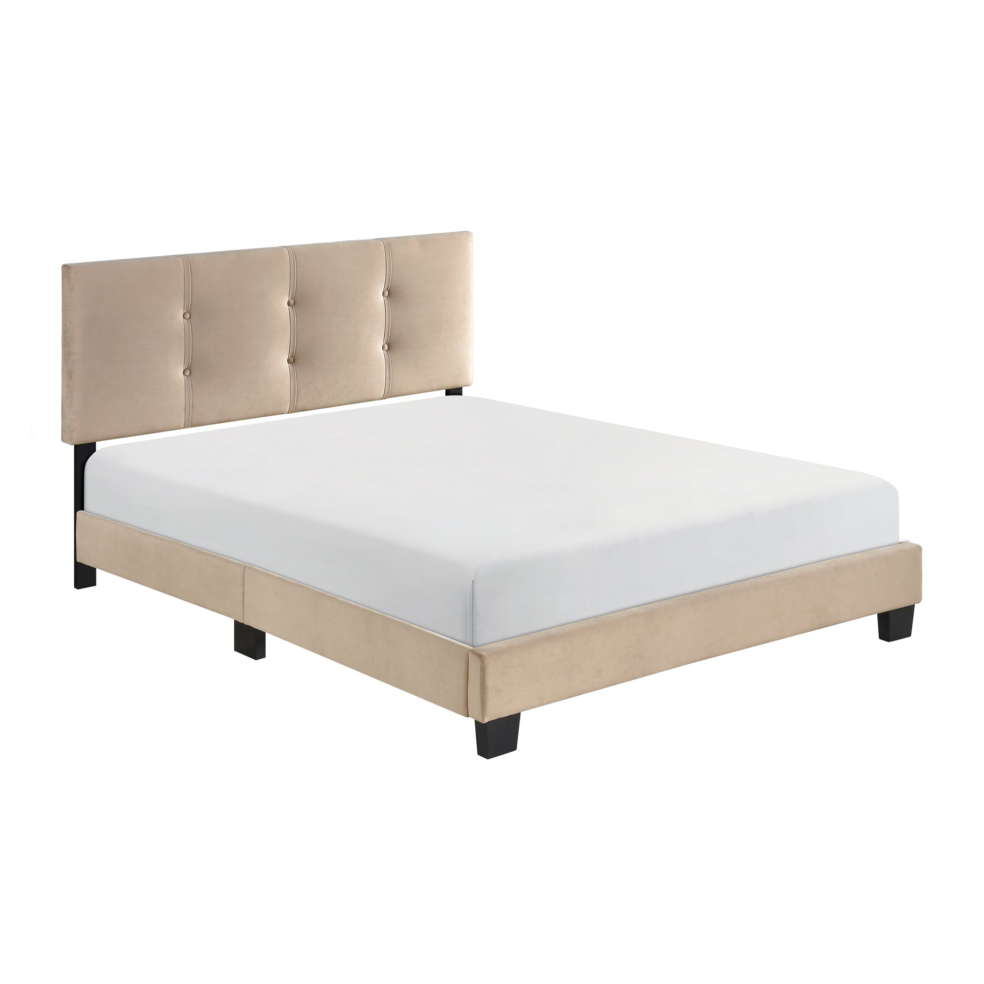 Fort Velvet Upholstered Platform Bed, Full