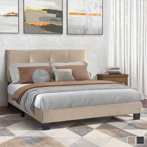 Fort Velvet Upholstered Platform Bed, Full