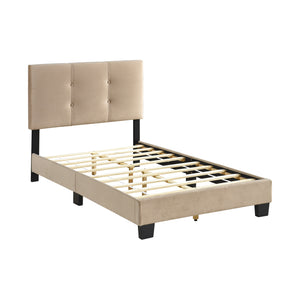 Fort Velvet Upholstered Platform Bed, Twin