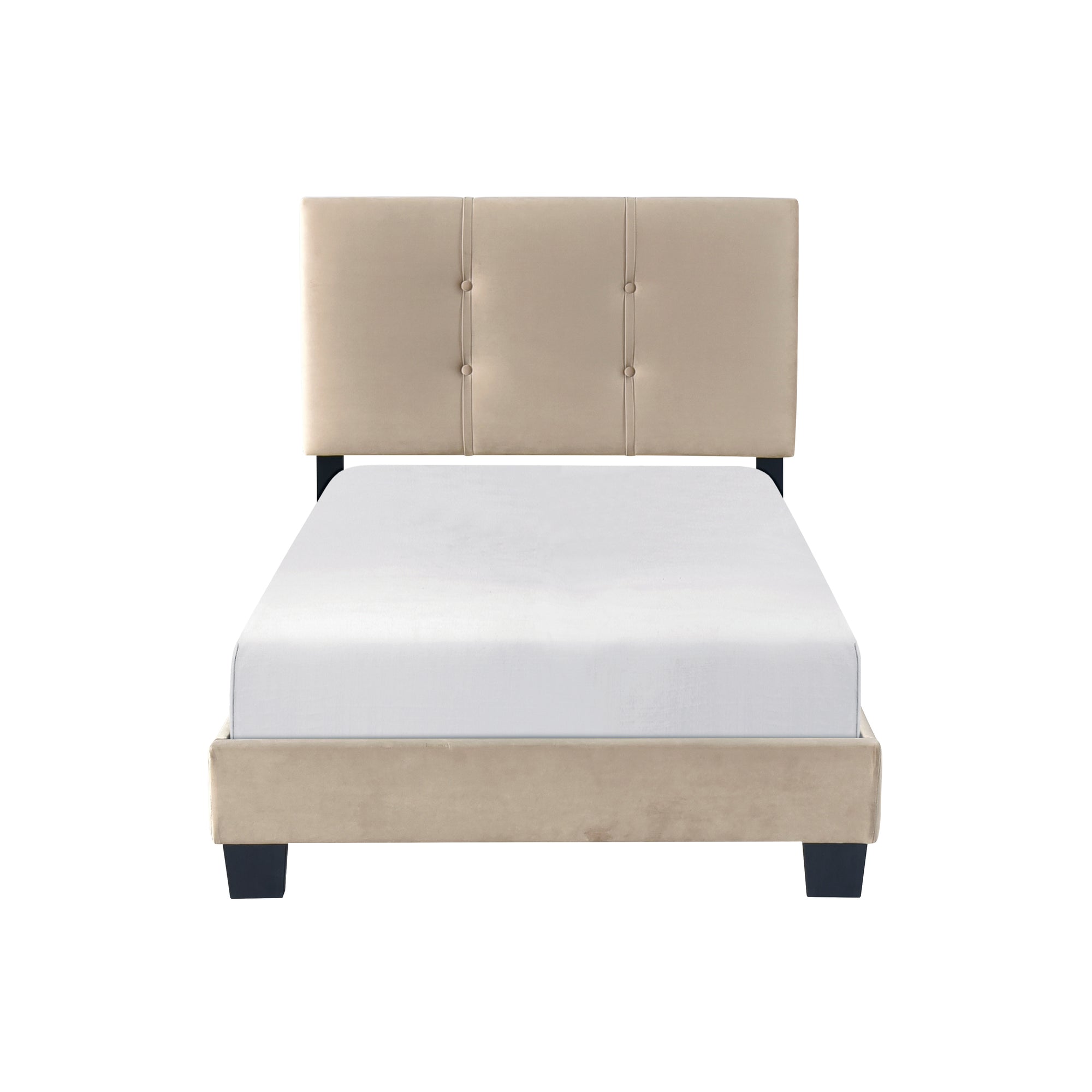 Fort Velvet Upholstered Platform Bed, Twin