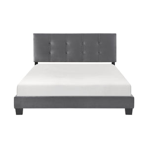 Fort Velvet Upholstered Platform Bed, Queen