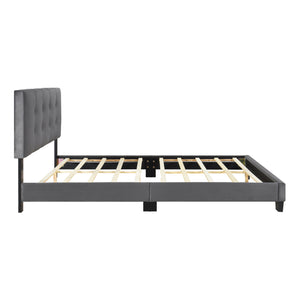 Fort Velvet Upholstered Platform Bed, Queen