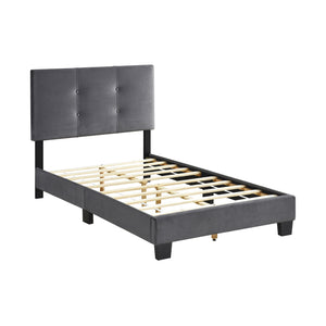 Fort Velvet Upholstered Platform Bed, Twin