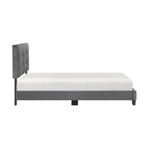 Fort Velvet Upholstered Platform Bed, Twin