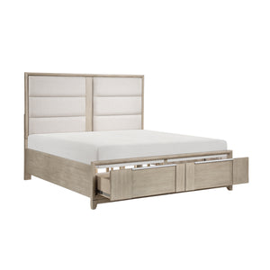 Merlot Platform Bed with Footboard Storage, California King