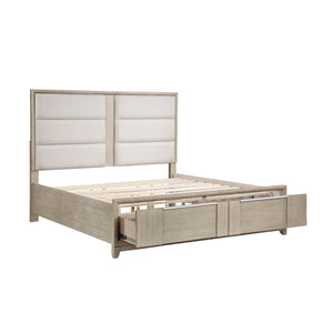 Merlot Platform Bed with Footboard Storage, King