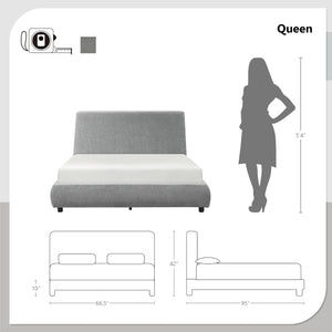 Riverton Chenille Upholstered Platform Bed, Queen