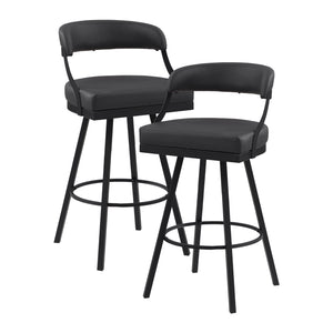 Barham Faux Leather Swivel Pub Height Chair (Set of 2)