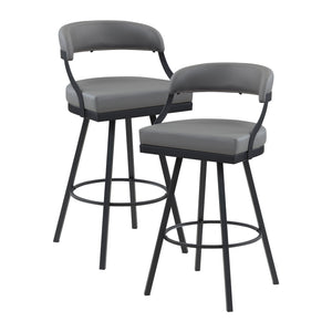 Barham Faux Leather Swivel Pub Height Chair (Set of 2)