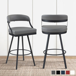 Barham Faux Leather Swivel Pub Height Chair (Set of 2)