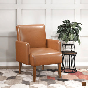 Plumeria Faux Leather Accent Chair