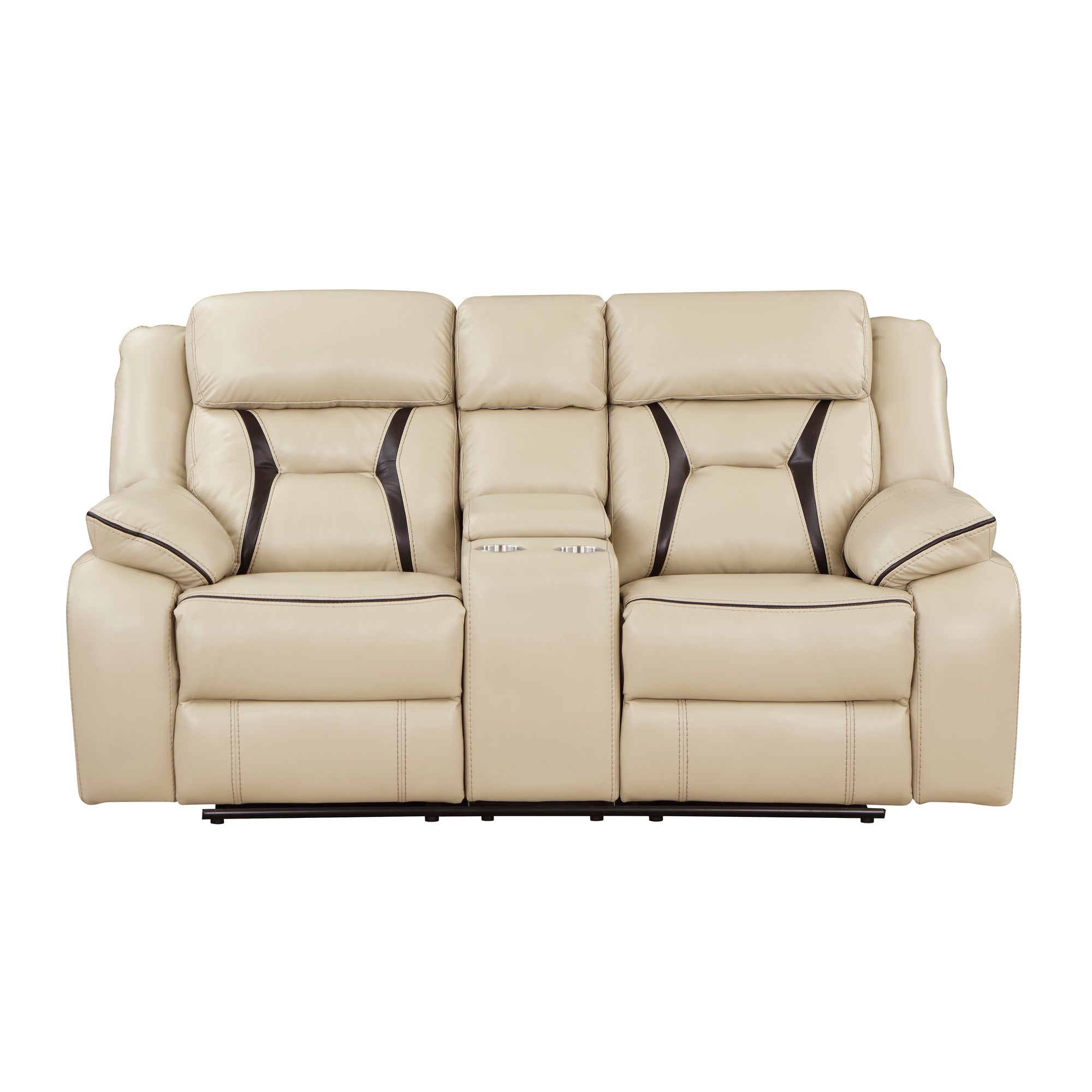 Matteo Breathable Faux Leather Manual Double Reclining Loveseat