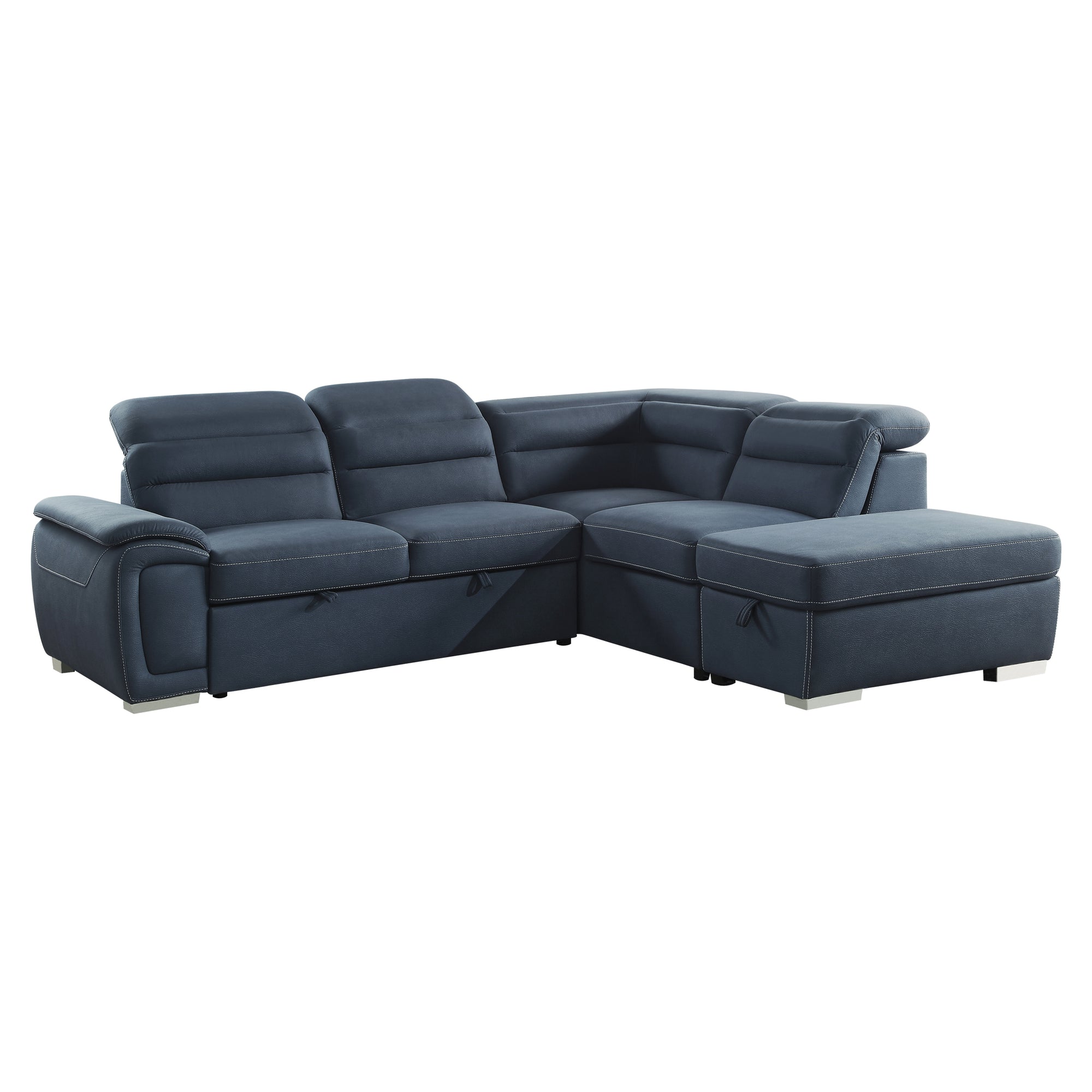 Voclain Sectional Sofa with Pull-Out Bed and Storage Ottoman