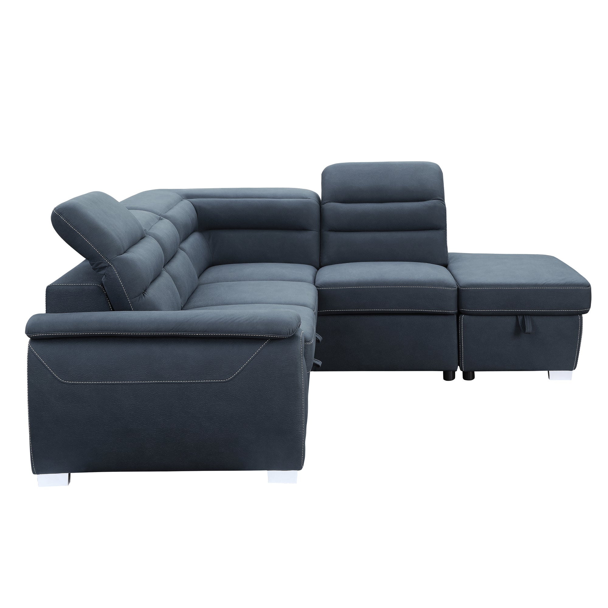 Voclain Sectional Sofa with Pull-Out Bed and Storage Ottoman