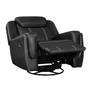 Manuel Breathable Faux Leather Swivel Glider Reclining Chair