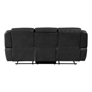 Manuel Breathable Faux Leather Manual Double Reclining Sofa