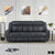 Manuel Breathable Faux Leather Manual Double Reclining Sofa