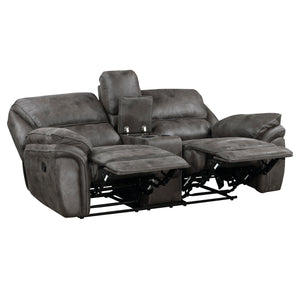 Regina Microfiber Manual Double Reclining Loveseat