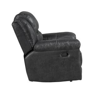 Alonzo Polished Microfiber Manual Double Reclining Loveseat