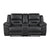 Alonzo Polished Microfiber Manual Double Reclining Loveseat