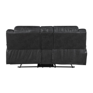 Alonzo Polished Microfiber Manual Double Reclining Loveseat