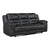 Alonzo Polished Microfiber Manual Double Reclining Sofa