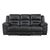 Alonzo Polished Microfiber Manual Double Reclining Sofa