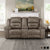 Alonzo Polished Microfiber Manual Double Reclining Loveseat