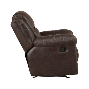 Alonzo Polished Microfiber Manual Double Reclining Loveseat