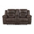 Alonzo Polished Microfiber Manual Double Reclining Loveseat