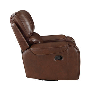 Ashton Breathable Faux Leather Swivel Glider Reclining Chair