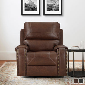 Ashton Breathable Faux Leather Swivel Glider Reclining Chair