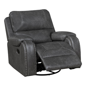 Ashton Breathable Faux Leather Swivel Glider Reclining Chair