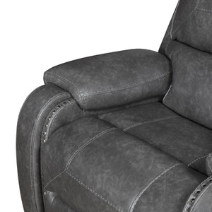 Ashton Breathable Faux Leather Manual Double Glider Reclining Loveseat