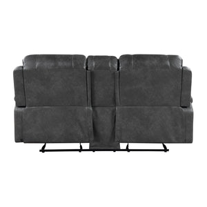 Ashton Breathable Faux Leather Manual Double Glider Reclining Loveseat