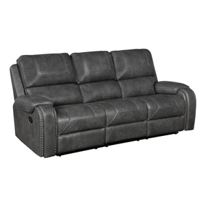 Ashton Breathable Faux Leather Manual Double Reclining Sofa