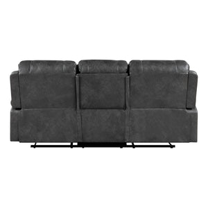 Ashton Breathable Faux Leather Manual Double Reclining Sofa