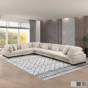 Braidy Corduroy 6-Piece Modular Sectional Sofa