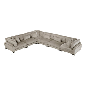 Braidy Corduroy 6-Piece Modular Sectional Sofa