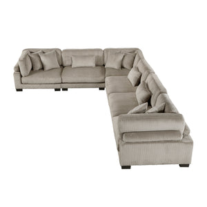 Braidy Corduroy 6-Piece Modular Sectional Sofa