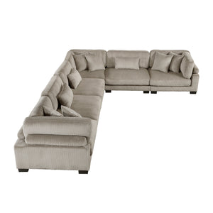 Braidy Corduroy 6-Piece Modular Sectional Sofa