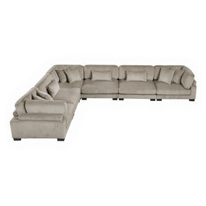 Braidy Corduroy 6-Piece Modular Sectional Sofa