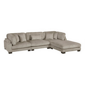 Braidy Corduroy 4-Piece Modular Sectional with Ottoman