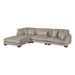 Braidy Corduroy 4-Piece Modular Sectional with Ottoman