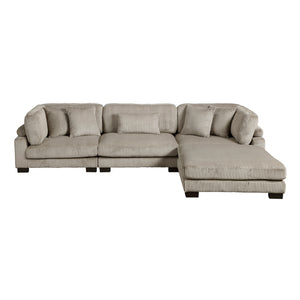 Braidy Corduroy 4-Piece Modular Sectional with Ottoman