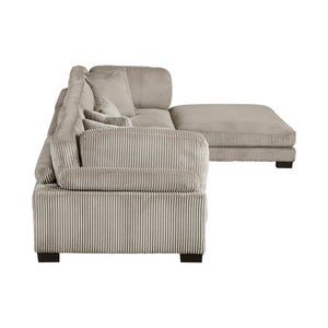 Braidy Corduroy 4-Piece Modular Sectional with Ottoman