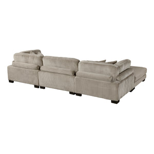 Braidy Corduroy 4-Piece Modular Sectional with Ottoman