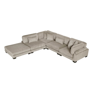 Braidy Corduroy 5-Piece Modular Sectional with Ottoman