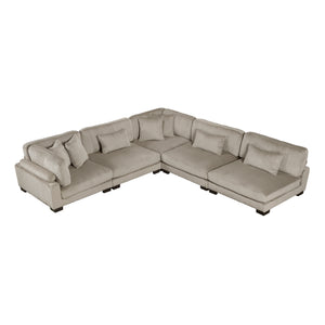 Braidy Corduroy 5-Piece Modular Sectional Sofa