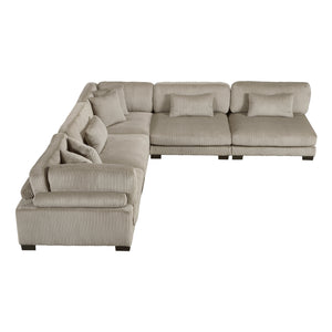 Braidy Corduroy 5-Piece Modular Sectional Sofa